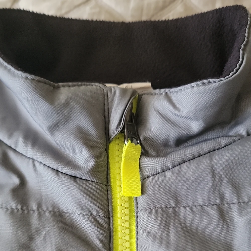 Kids Gray Fleece Lined Reversable Jacket with Neon Accents